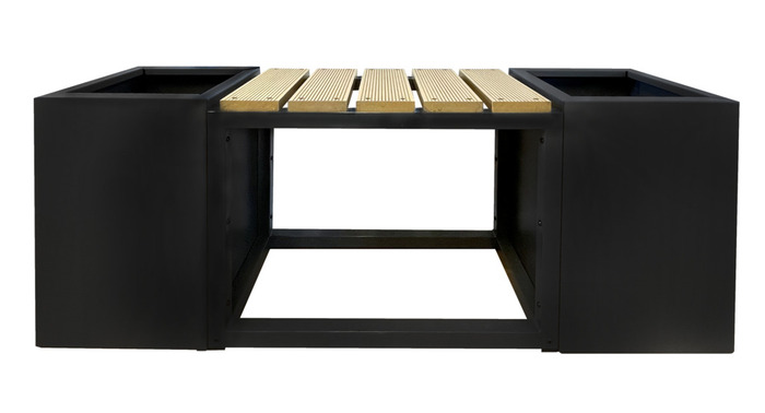 Bænk Easy sort stål 120 x 30 x 45 cm